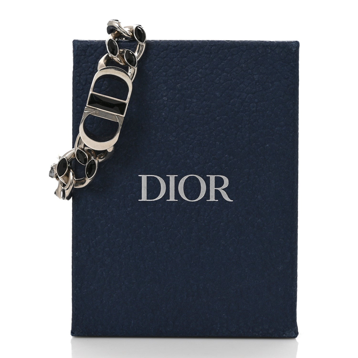Christian Dior Brass Diamond CD Icon Chain Bracelet Silver 5 of 5