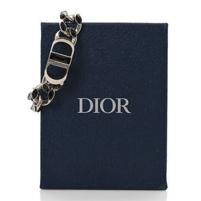 Christian Dior Brass Diamond CD Icon Chain Bracelet Silver 5 of 5