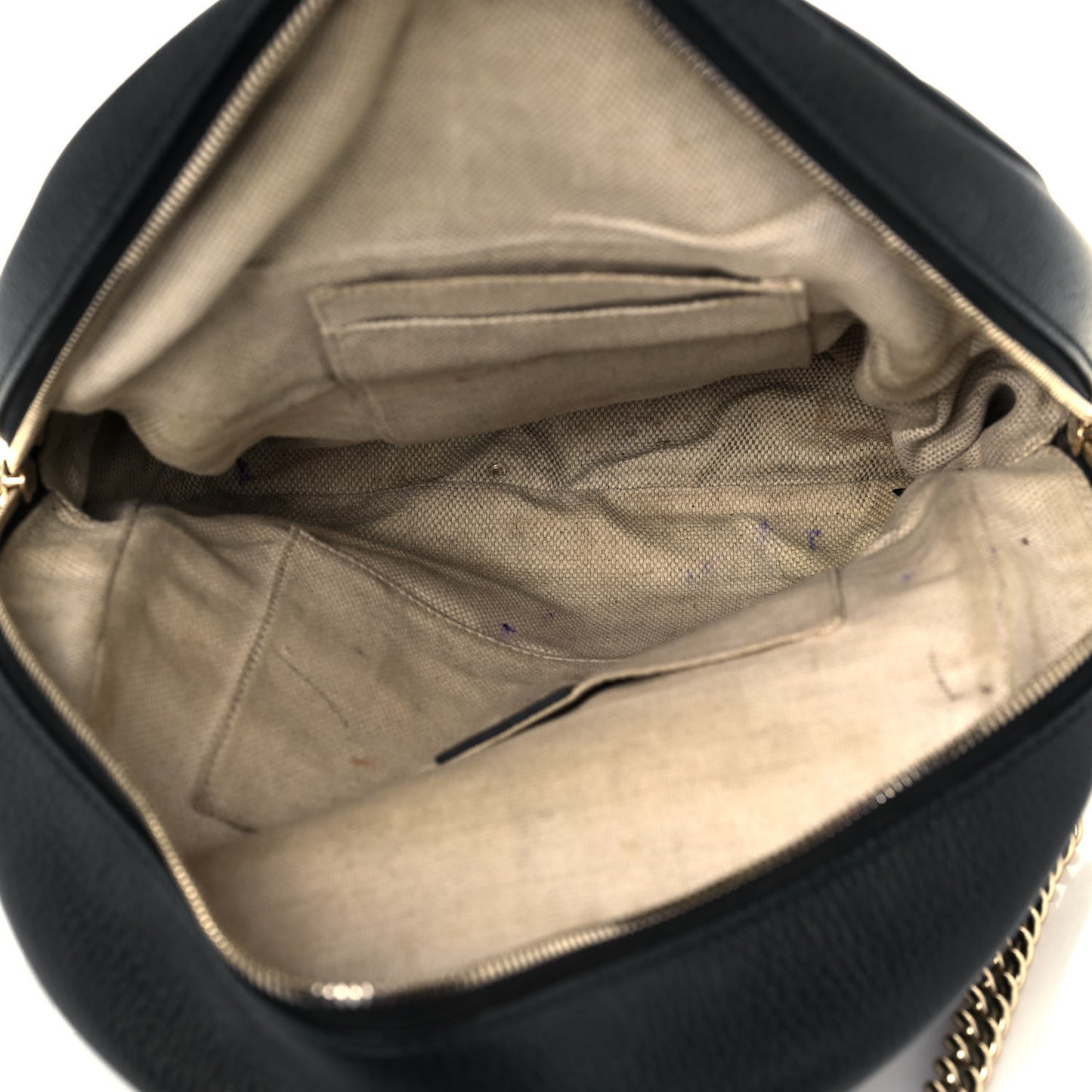 Pebbled Calfskin Soho Chain Backpack Black