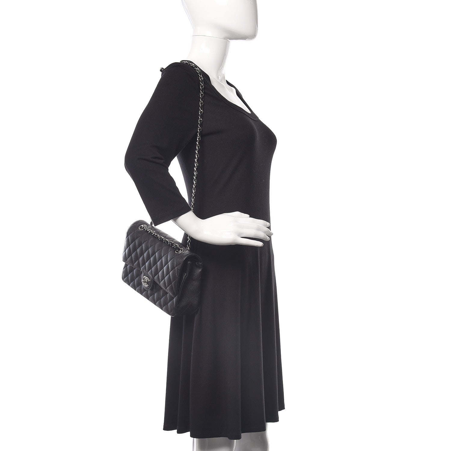 Chanel Caviar Quilted Medium Double Flap Black 2 of 11