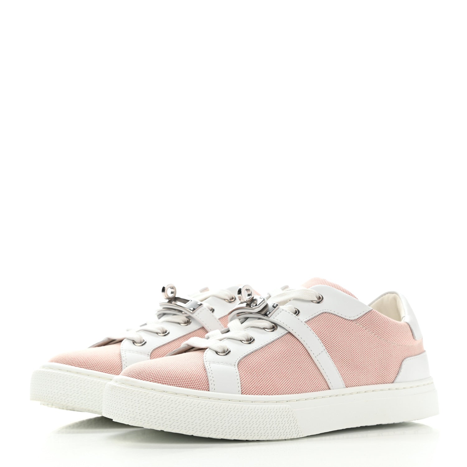Hermes Calfskin Canvas Day Sneakers 36 Framboise White 3 of 9