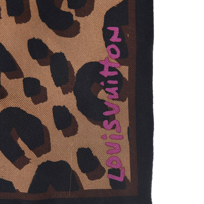 Louis Vuitton Silk Leopard Bandeau Scarf Marron 4 of 5