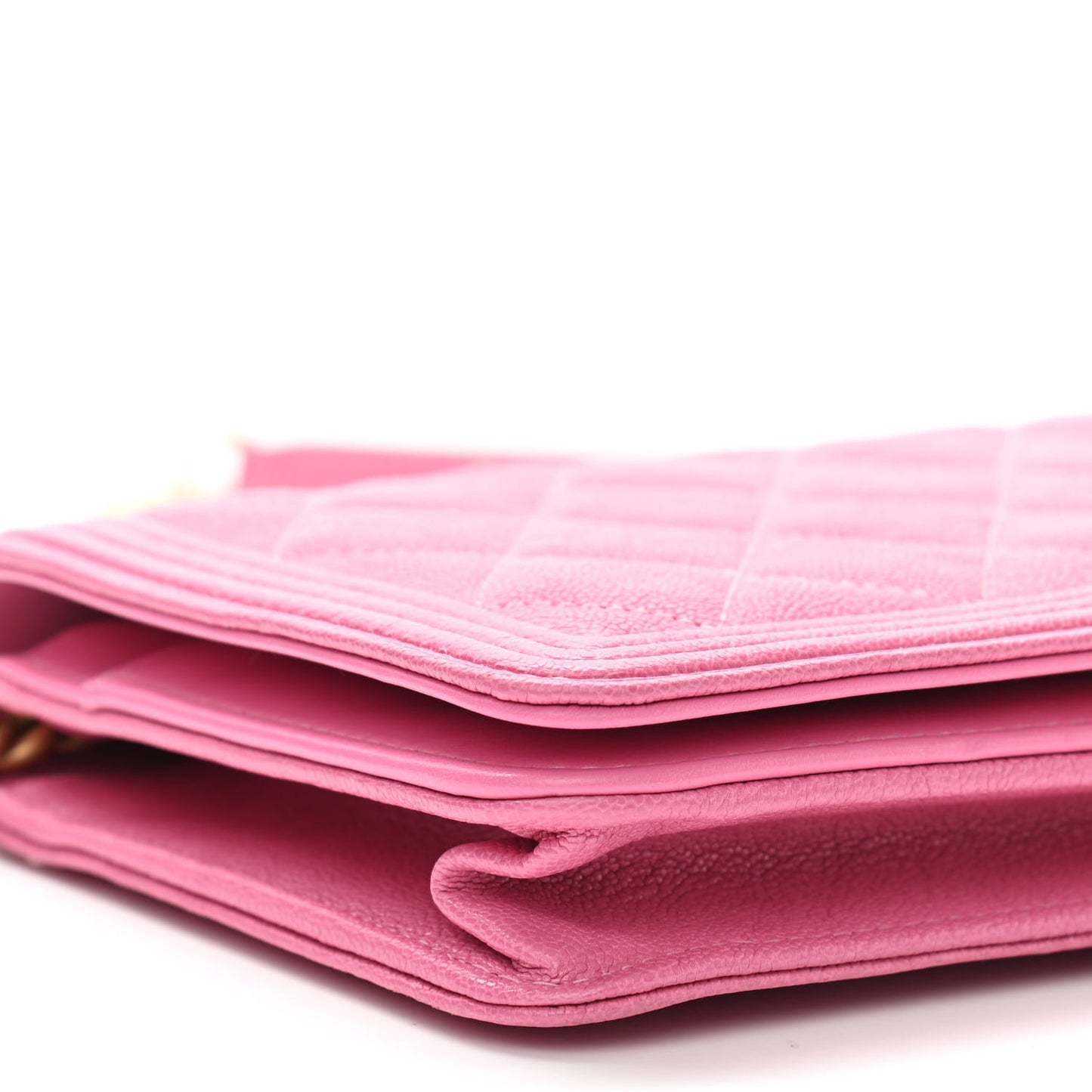 Caviar Quilted Boy Wallet On Chain WOC Pink
