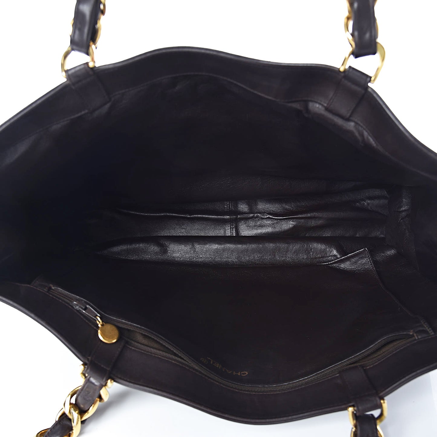 Lambskin CC Tote Dark Brown