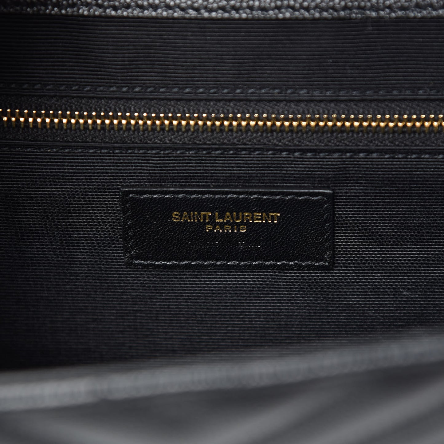 Grain De Poudre Matelasse Chevron Large Monogram Satchel Black