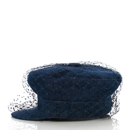 Christian Dior Denim Arty Veil Cap 58 Blue 3 of 8