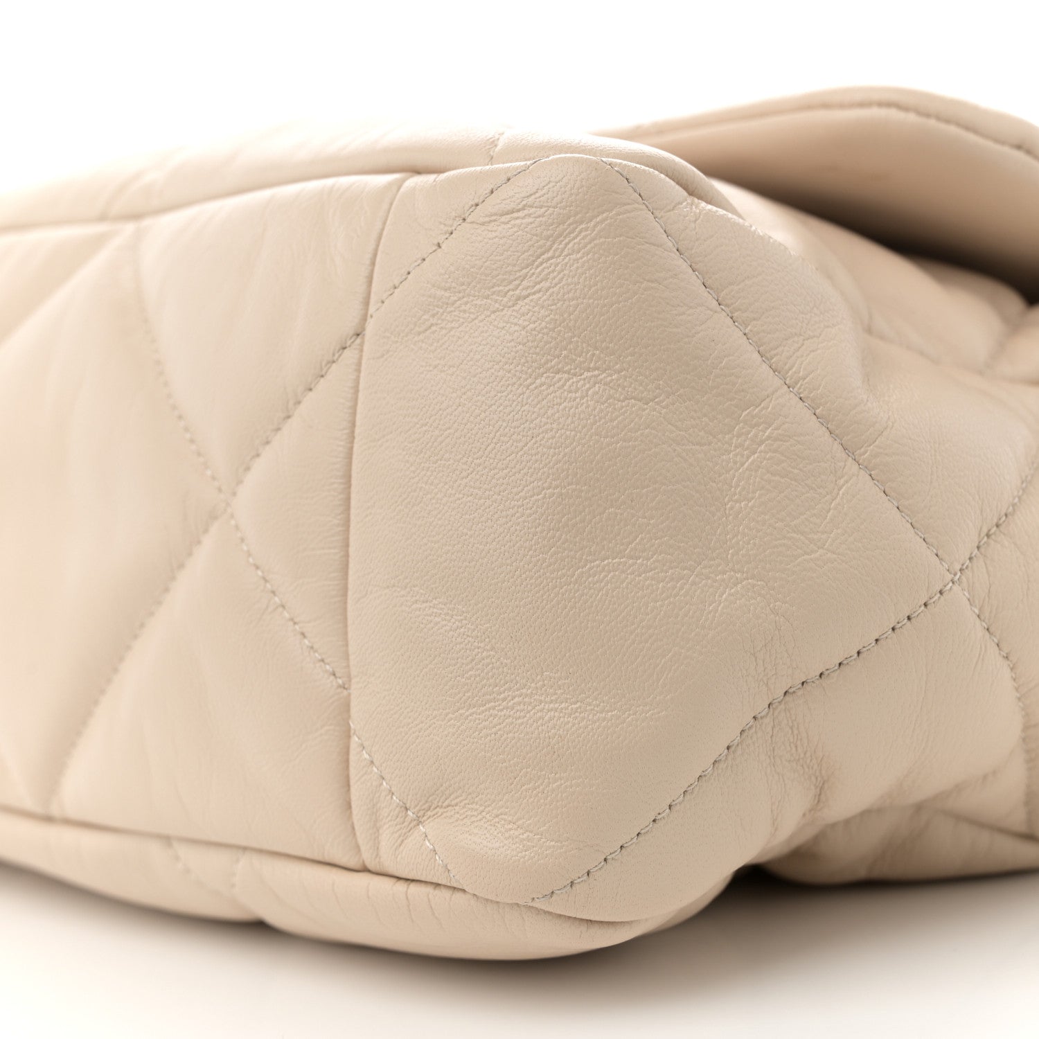 Chanel Goatskin Quilted Maxi Chanel 19 Flap Beige 10 of 14
