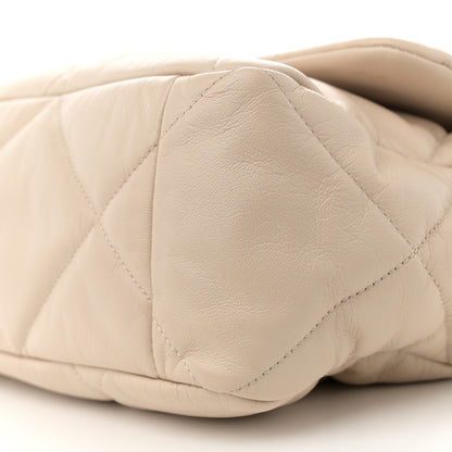 Chanel Goatskin Quilted Maxi Chanel 19 Flap Beige 10 of 14