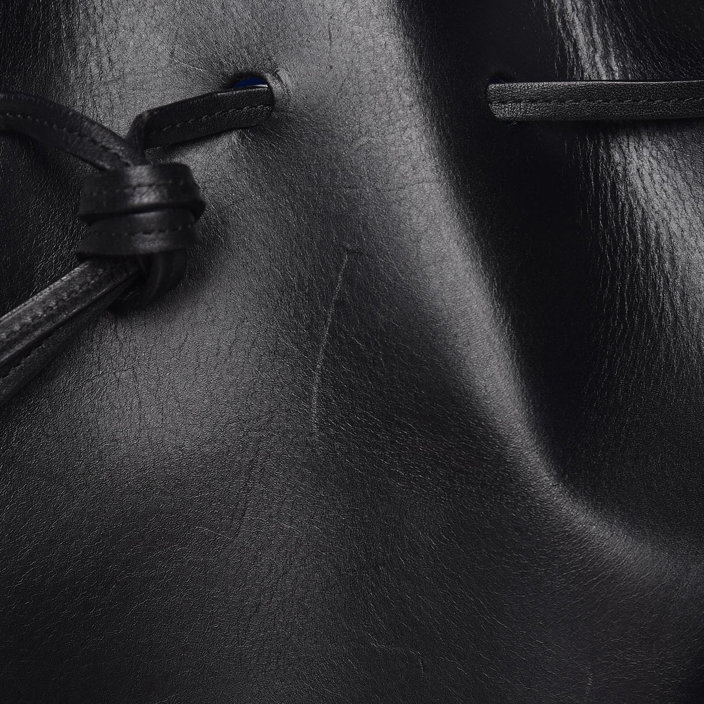 Vegetable Tanned Calfskin Bucket Bag Black Royal