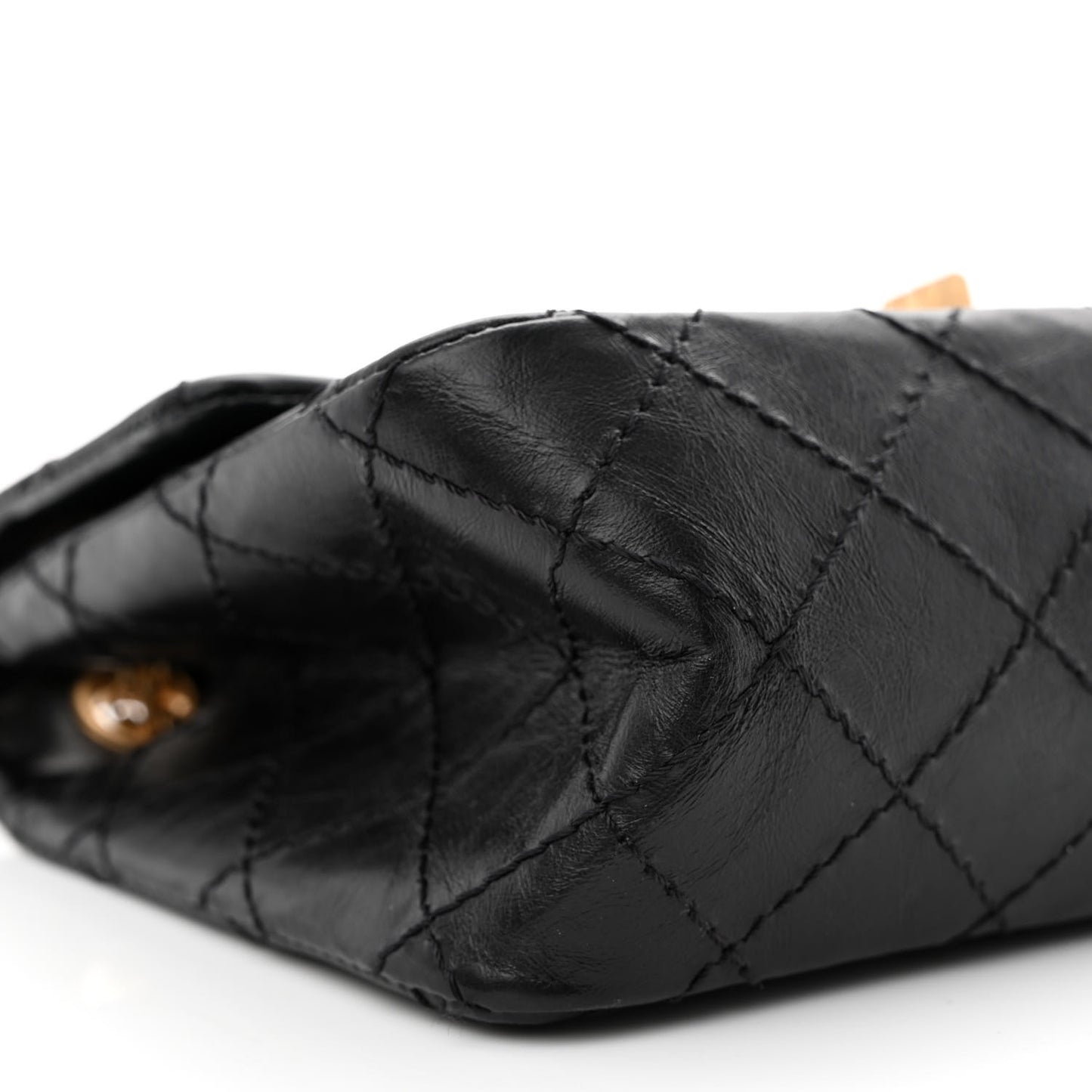 Aged Calfskin Quilted 2.55 Reissue Mini Flap Black