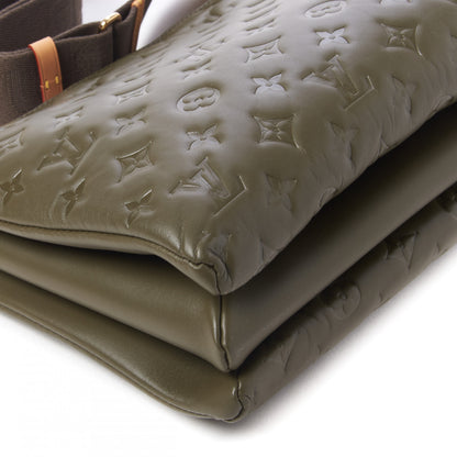 Louis Vuitton Lambskin Embossed Monogram Coussin MM Khaki 5 of 7