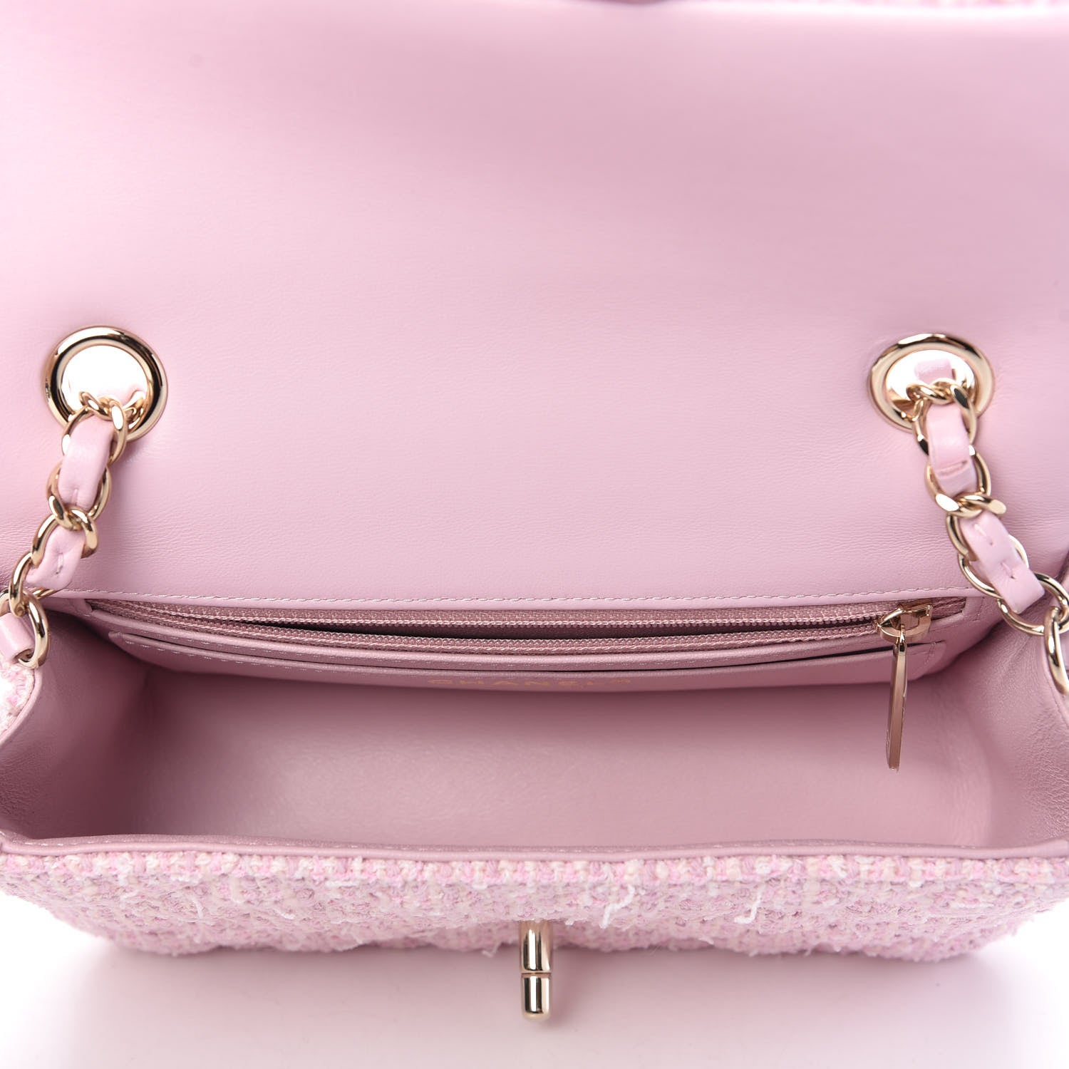 Chanel Tweed Quilted Mini Rectangular Flap Pink 5 of 11