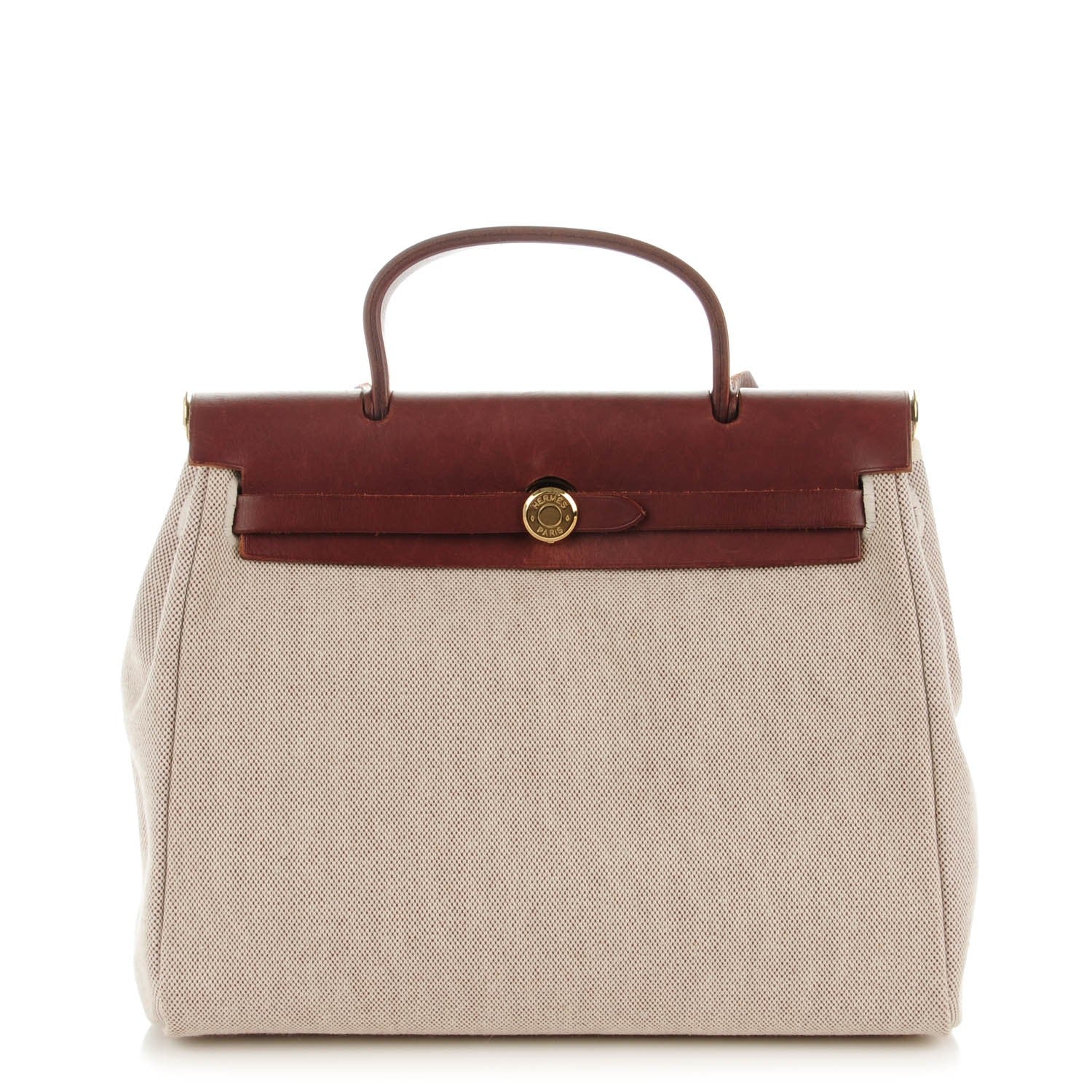Hermes Barenia Toile Herbag 30 PM Natural 1 of 9
