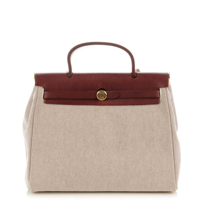 Hermes Barenia Toile Herbag 30 PM Natural 1 of 9