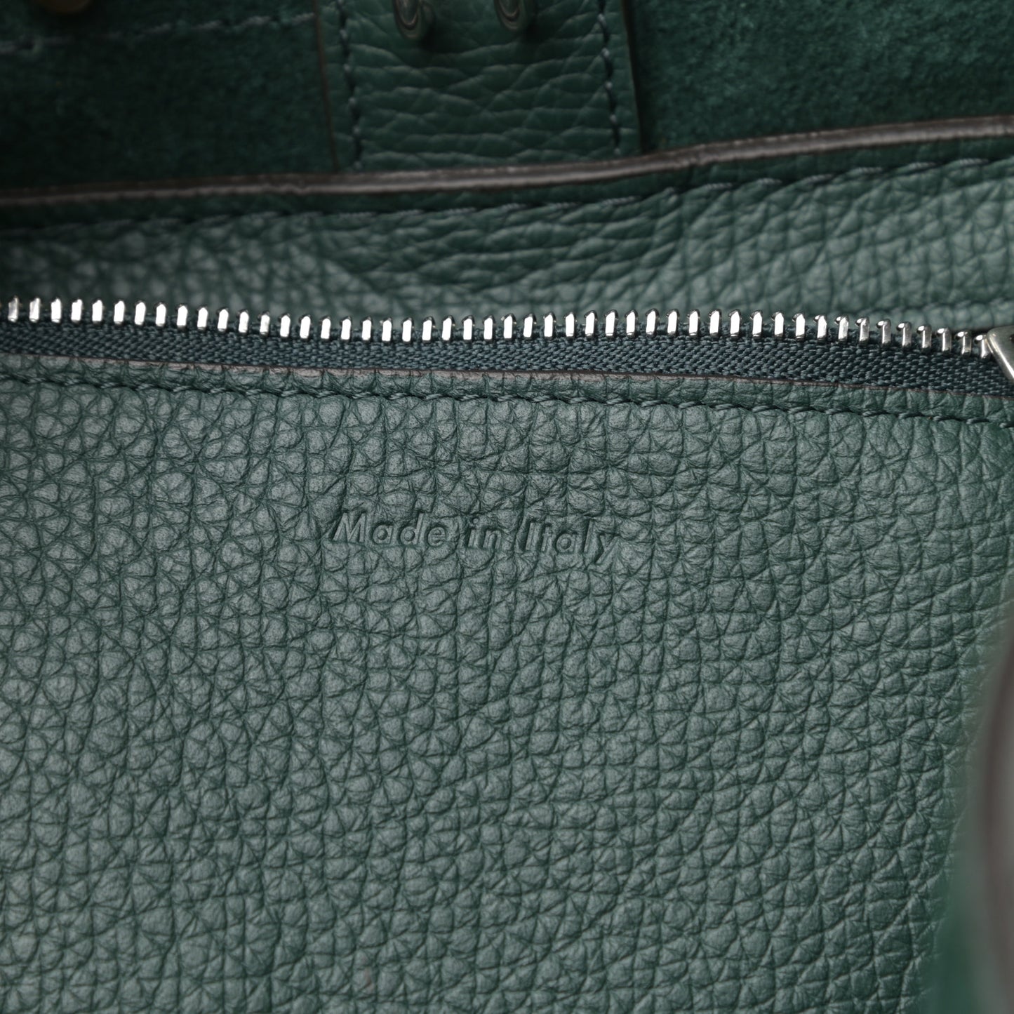 Supple Grained Calfskin Small Big Bag Dark Green
