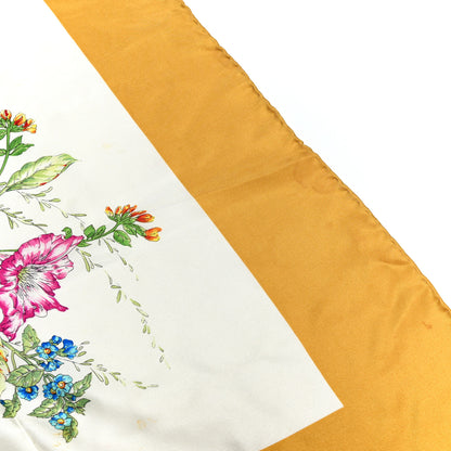 Gucci Silk Floral Print Square Scarf Yellow Multicolor 7 of 7