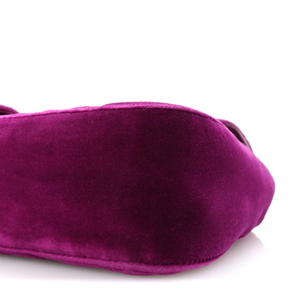 Gucci Velvet Matelasse Small GG Marmont Shoulder Bag Fuchsia Violet Cyclamen 10 of 10