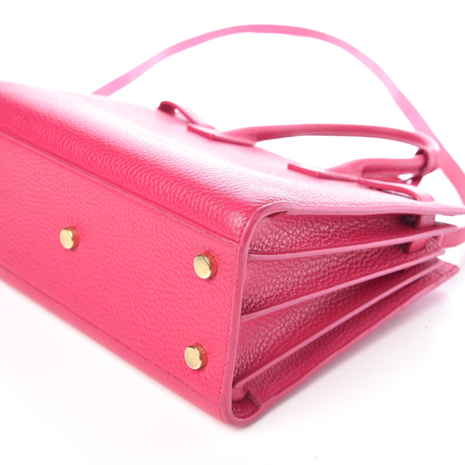 Saint Laurent Grained Calfskin Baby Sac De Jour Lipstick Fuchsia 8 of 10