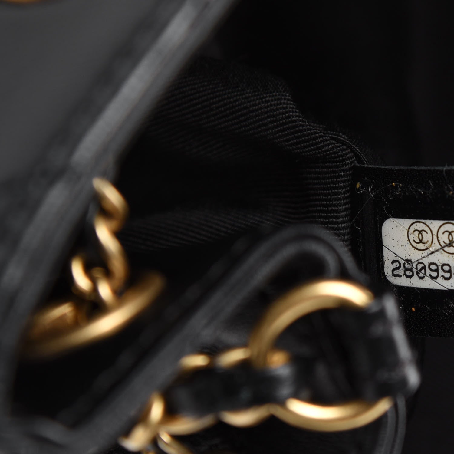Chanel Calfskin Stitched Small Egyptian Amulet Drawstring Bag Black 9 of 10