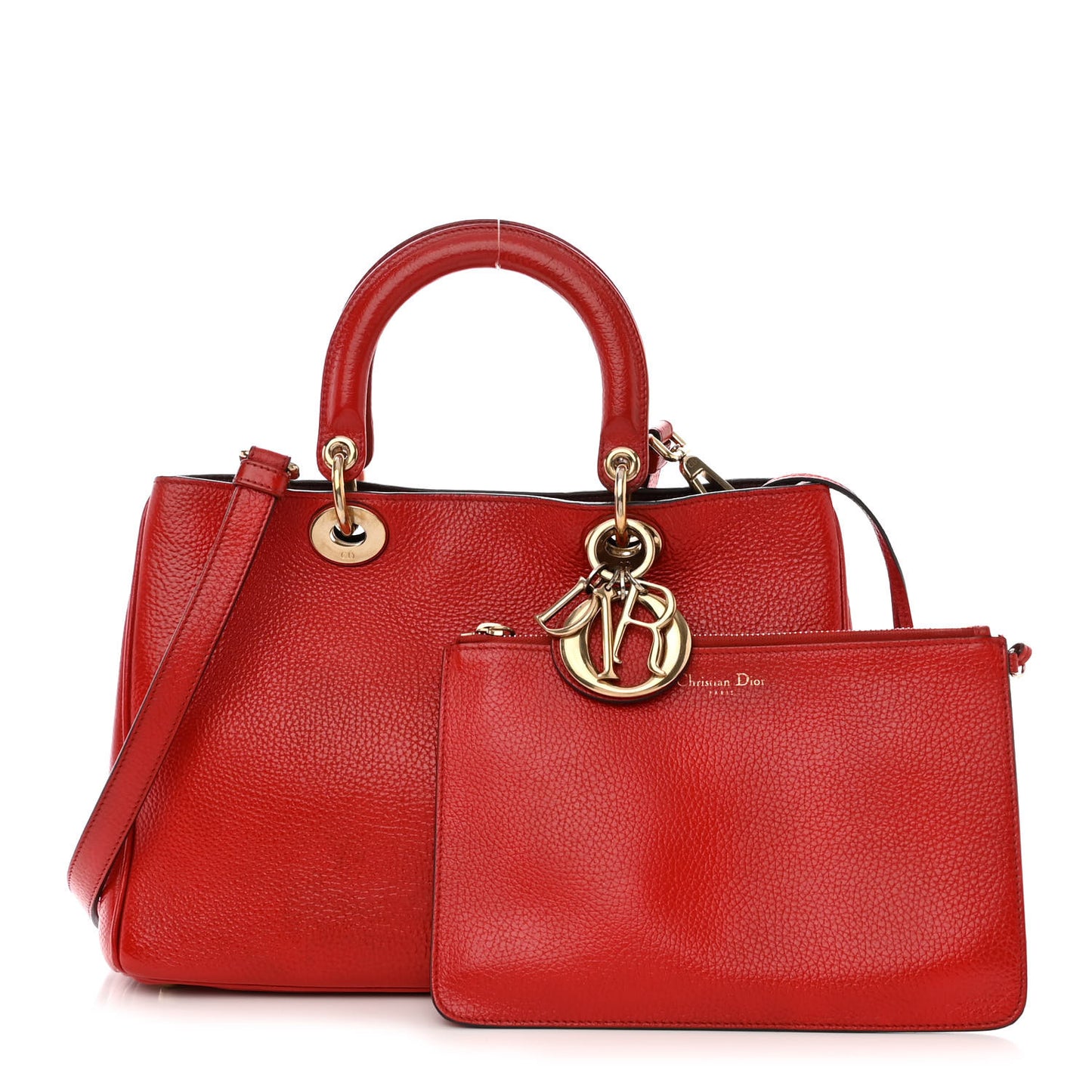 Calfskin Medium Diorissimo Tote Red