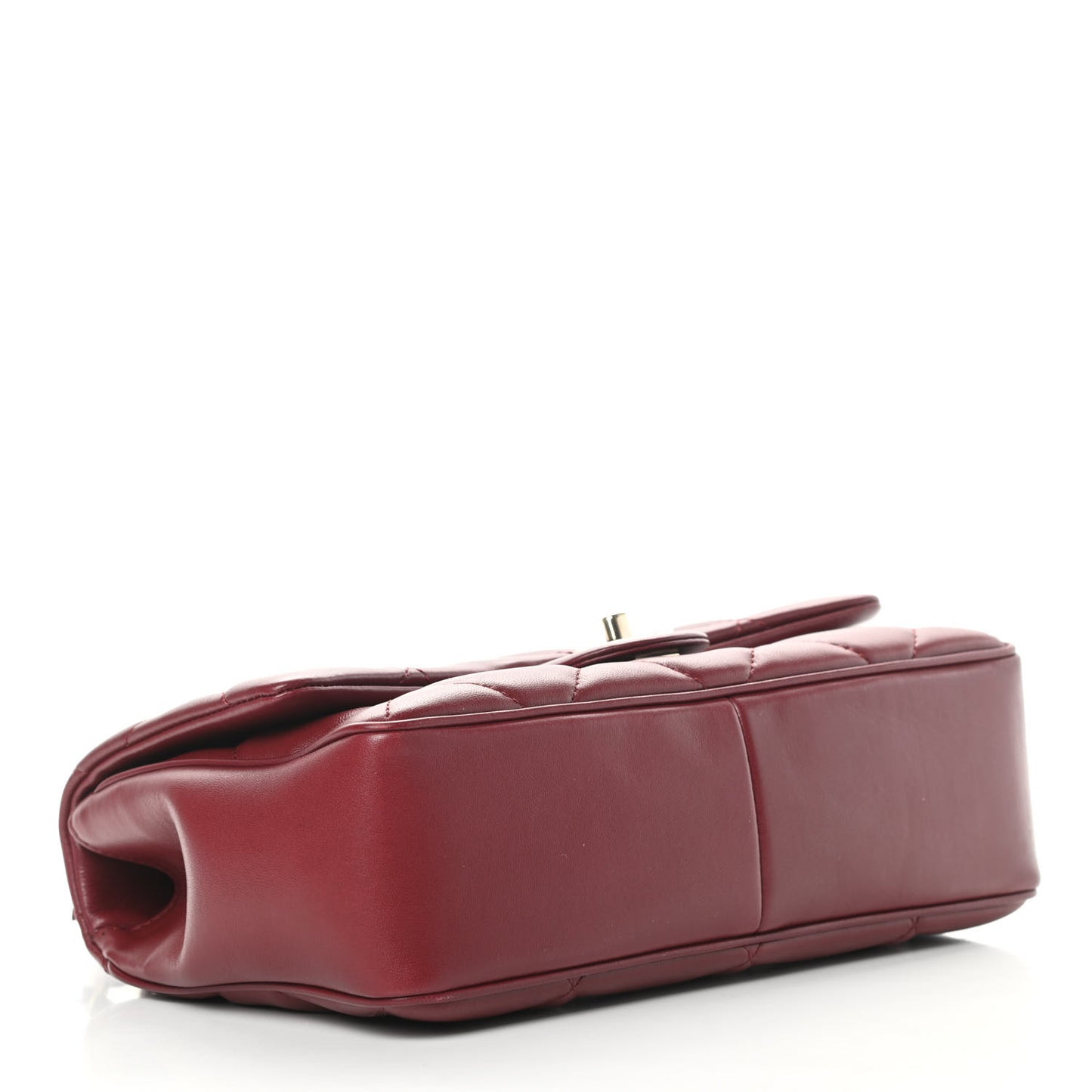 Lambskin Quilted Easy Carry Flap Burgundy