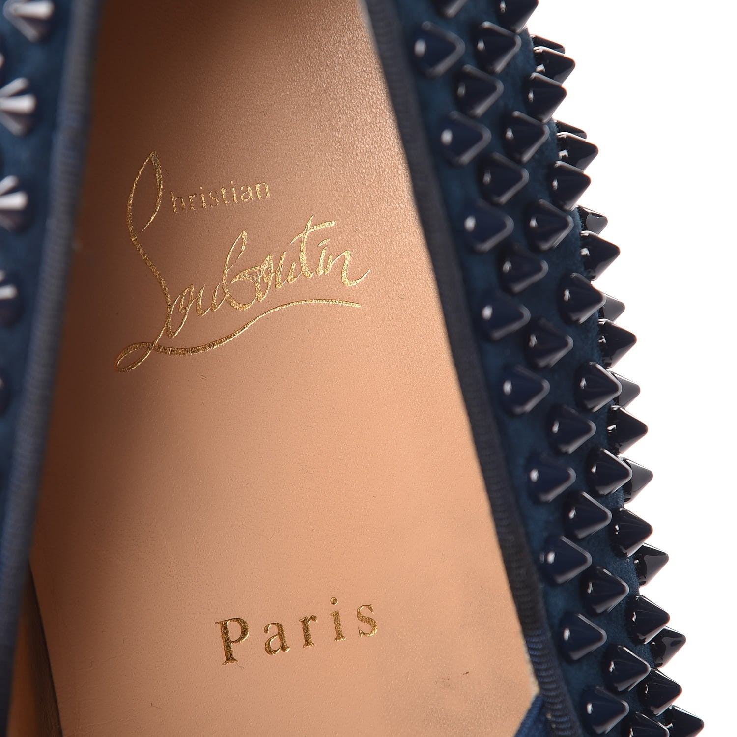 Christian Louboutin Velvet Spikes Mens Roller Boat Flats 45 Quartz 16 of 18