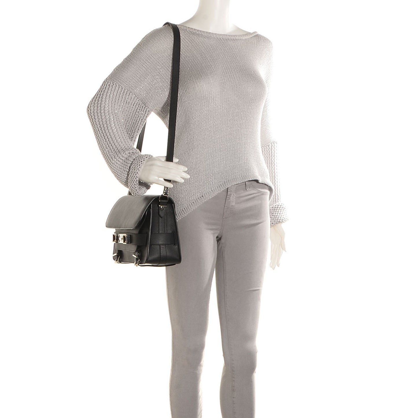 Calfskin PS11 Classic Shoulder Bag Black