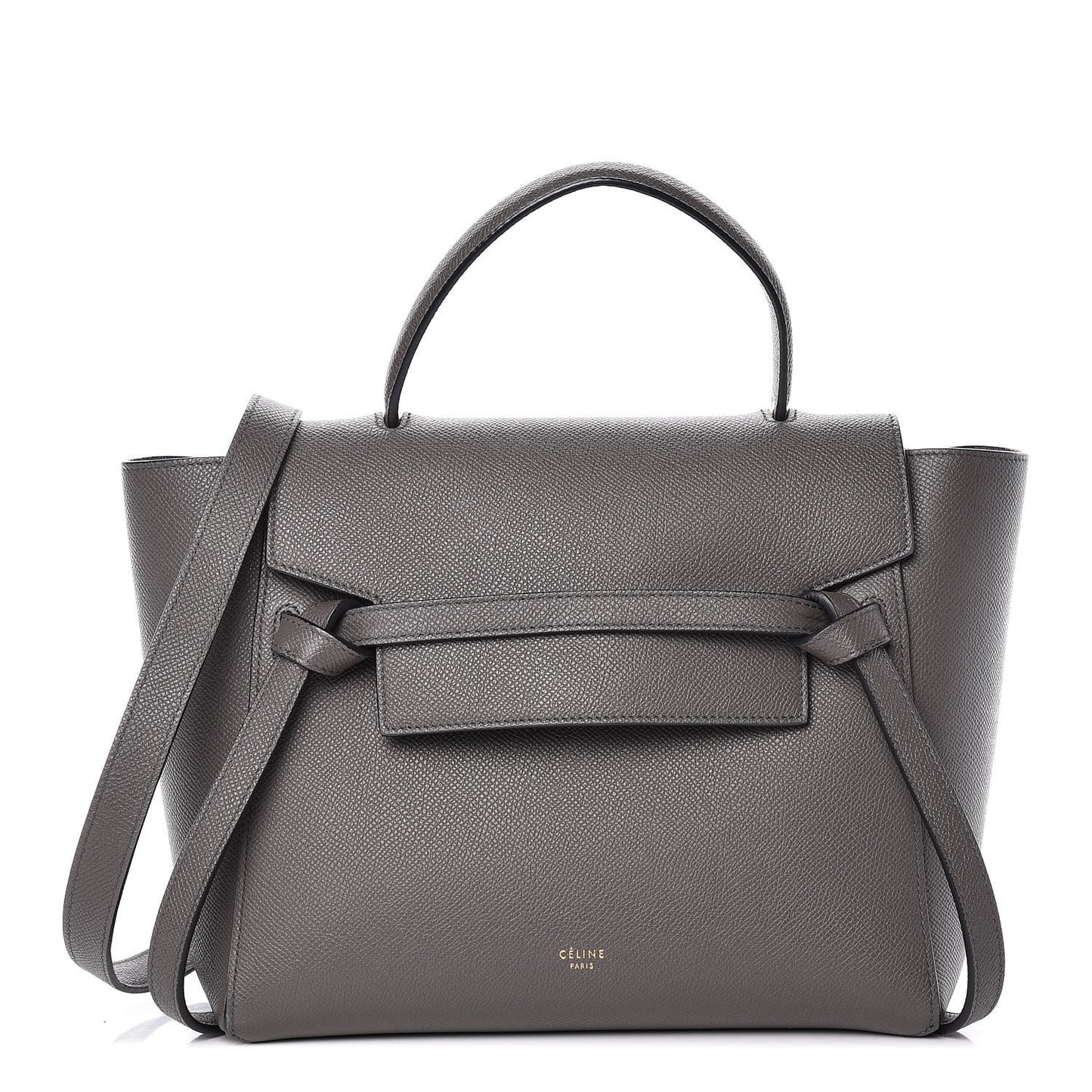Baby Grained Calfskin Micro Belt Bag Grey