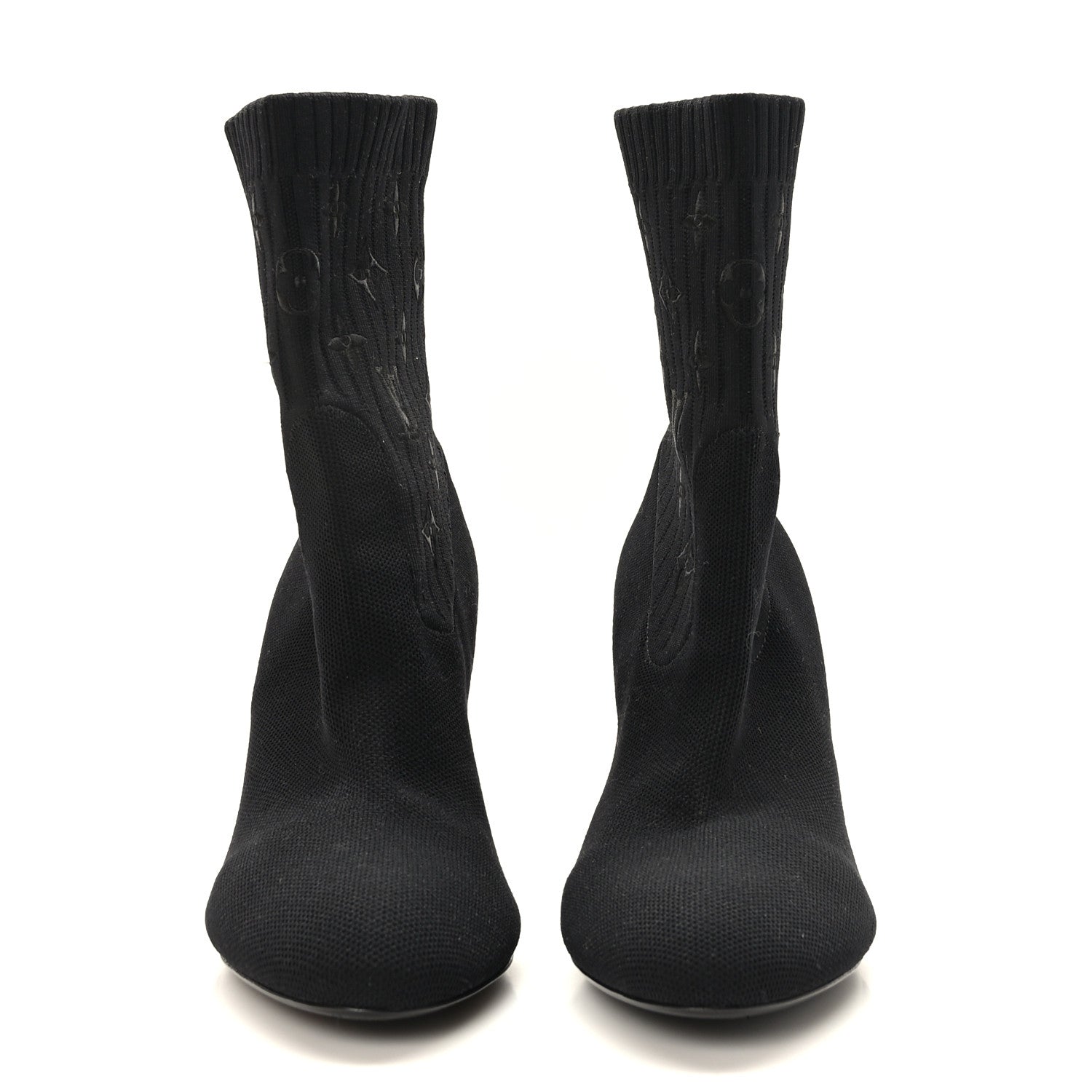 Louis Vuitton Monogram Stretch Fabric Silhouette Ankle Boots 39 Black 2 of 8