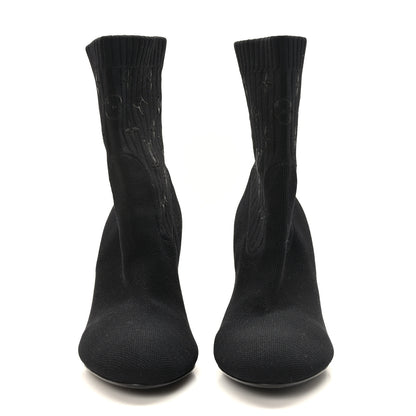 Louis Vuitton Monogram Stretch Fabric Silhouette Ankle Boots 39 Black 2 of 8