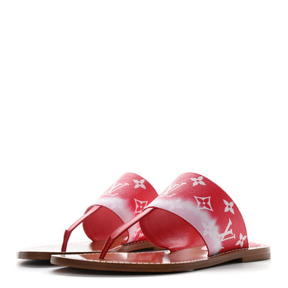 Louis Vuitton Monogram Escale Palma Sandals 37.5 Rouge 3 of 11