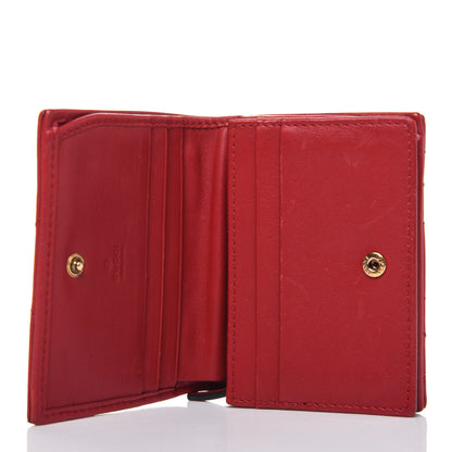 Gucci Calfskin Matelasse GG Marmont Card Case Wallet Hibiscus Red 5 of 19