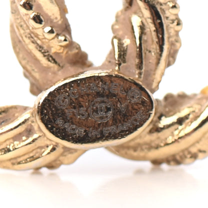 Chanel Crystal Twisted CC Earrings Gold 4 of 4