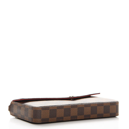 Louis Vuitton Damier Ebene Pochette Felicie Chain Wallet 4 of 9