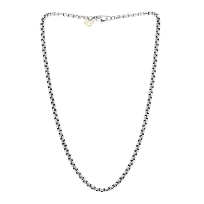 David Yurman Sterling Silver 14K Yellow Gold 3.6mm Medium Box Chain Necklace 16" 3 of 4
