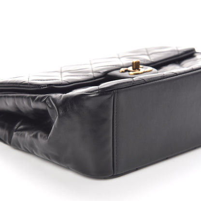 Chanel Calfskin Quilted Medium Gold Bar Top Handle Flap Black 8 of 9