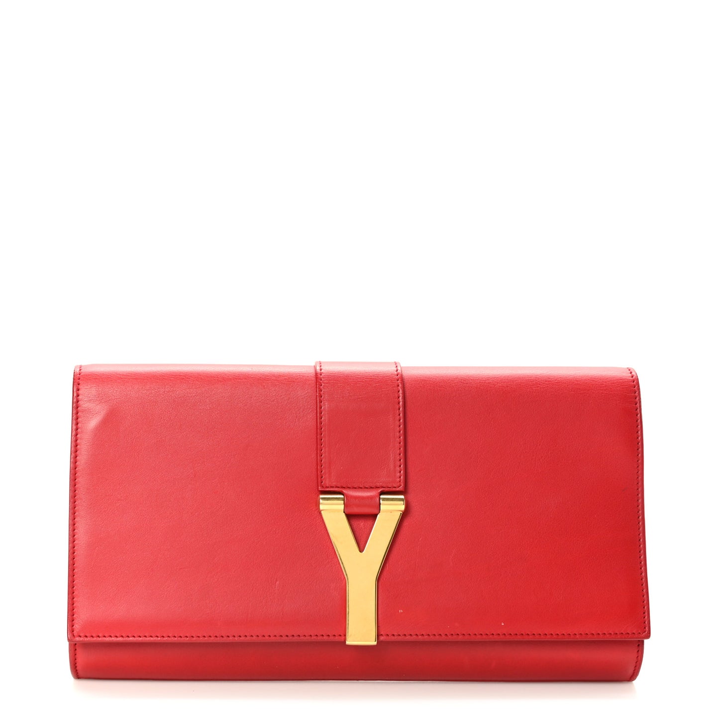 Calfskin Classic Y Ligne Clutch Red