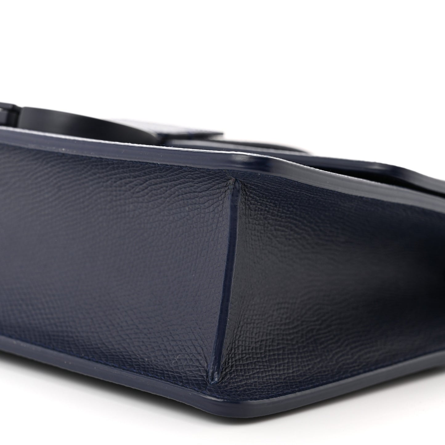 Ultra Matte Grained Calfskin 30 Montaigne Flap Bag Navy