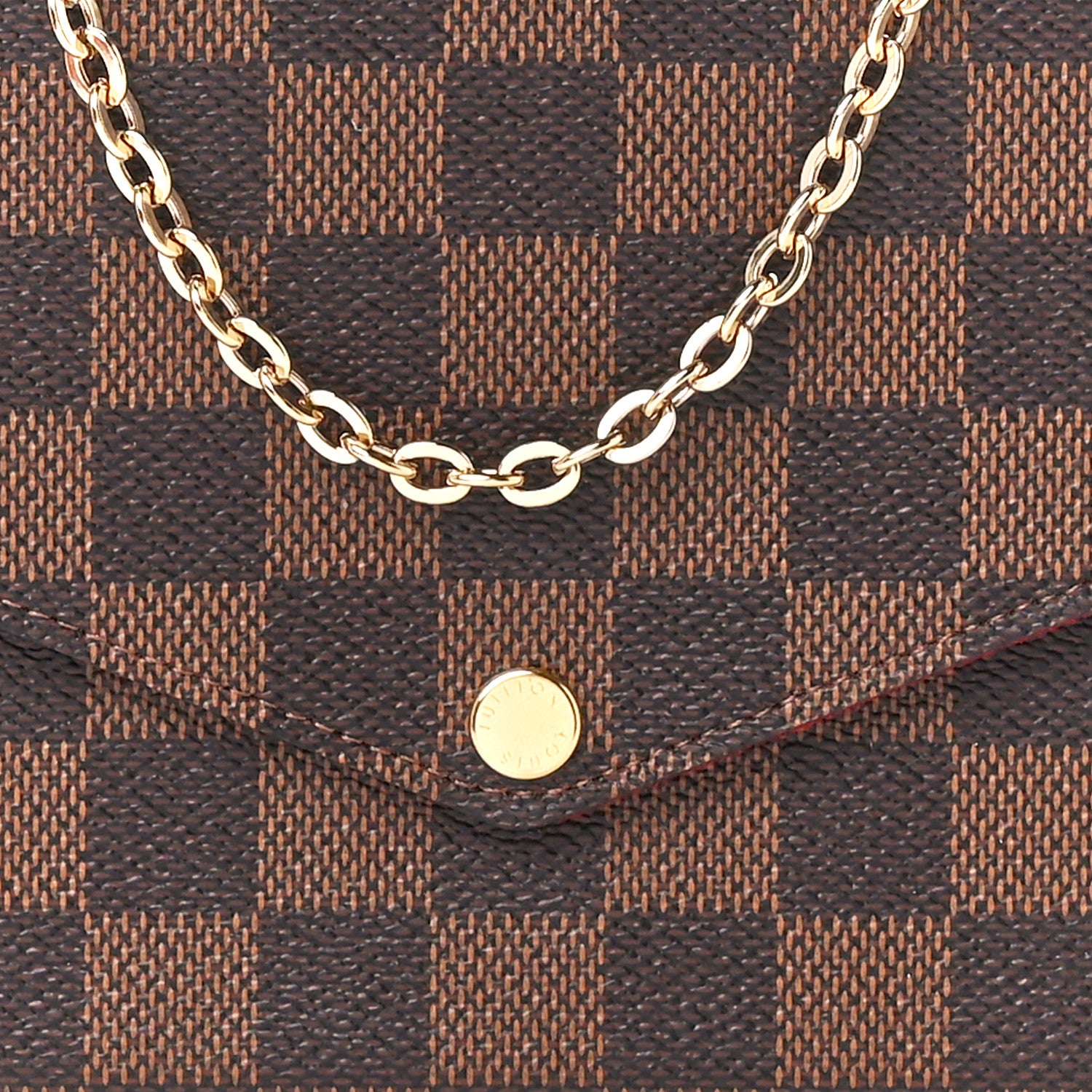 Louis Vuitton Damier Ebene Pochette Felicie Chain Wallet 10 of 13
