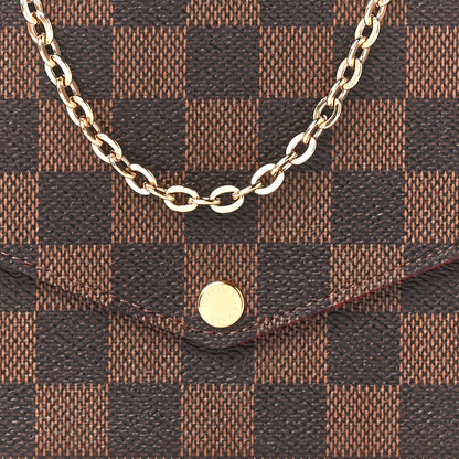 Louis Vuitton Damier Ebene Pochette Felicie Chain Wallet 10 of 13