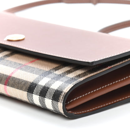 Burberry Calfskin Vintage Check Wallet With Detachable Strap Archive Beige Tan 8 of 8
