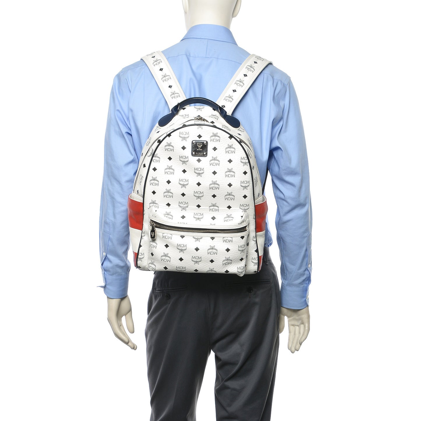 Visetos Medium Stark Backpack White Red