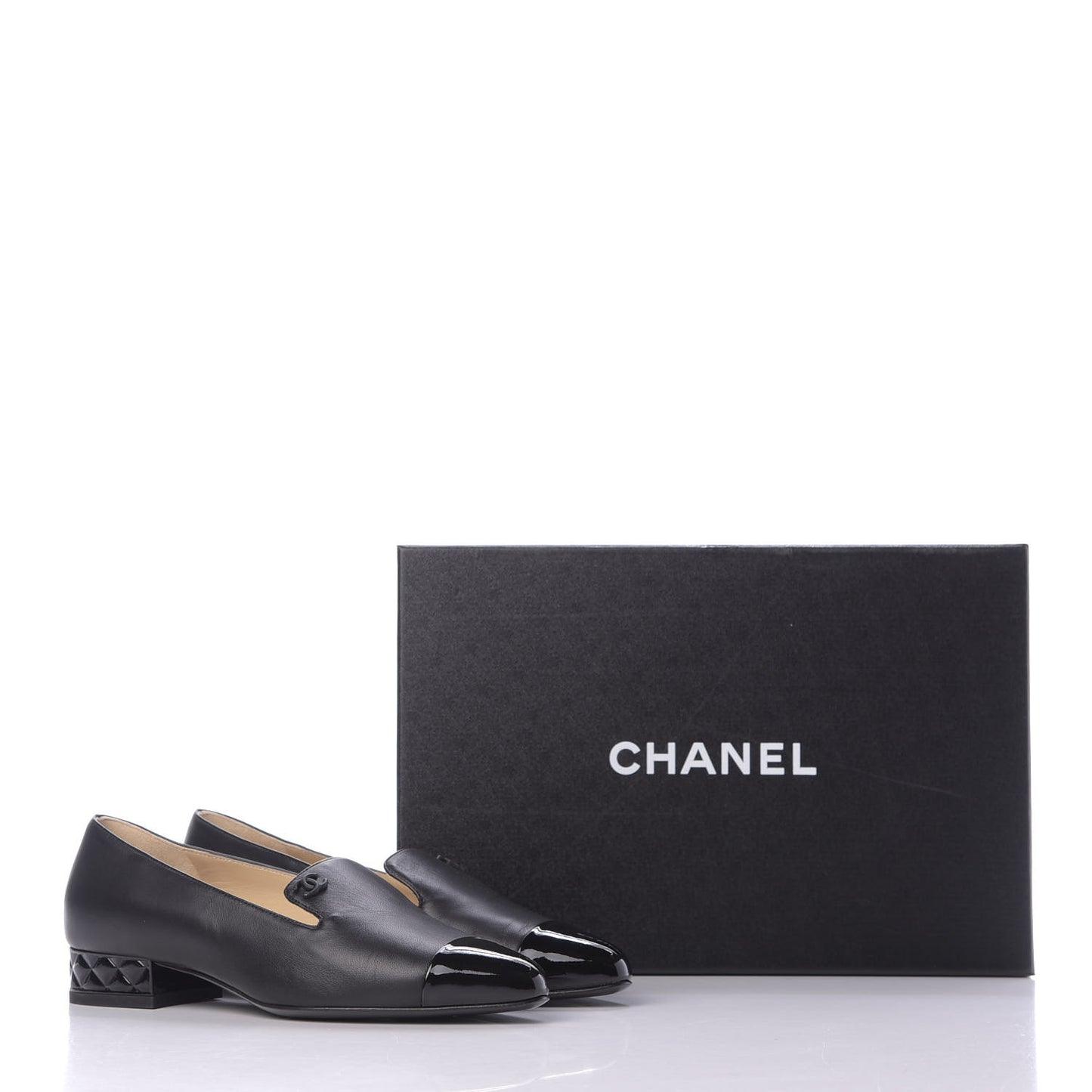 Lambskin Patent CC Cap Toe Mocassin Loafer 36 Black