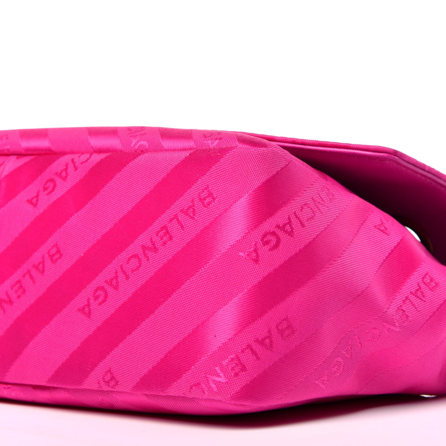 Balenciaga Nylon Jacquard Diagonal Logo S BB Round Shoulder Bag Rose Magenta 9 of 9