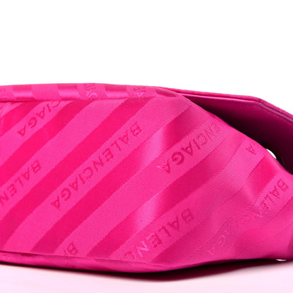 Balenciaga Nylon Jacquard Diagonal Logo S BB Round Shoulder Bag Rose Magenta 9 of 9