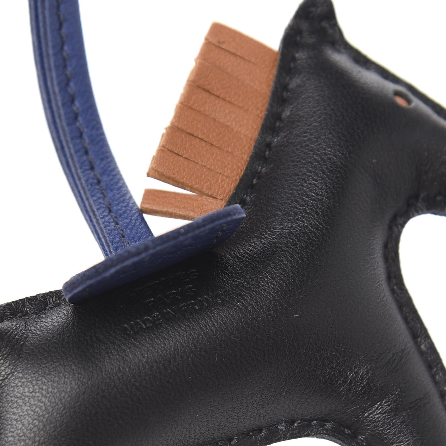 Milo Lambskin Grigri Rodeo Horse Bag Charm PM Black Bleu Saphir Gold