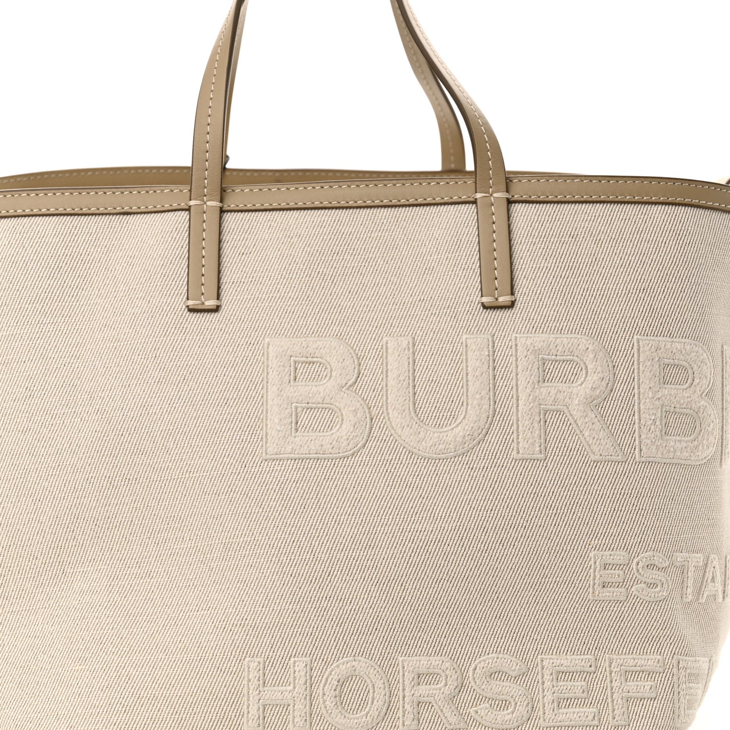 Cotton Canvas Mini Logo Horseferry Tote Bag Off White