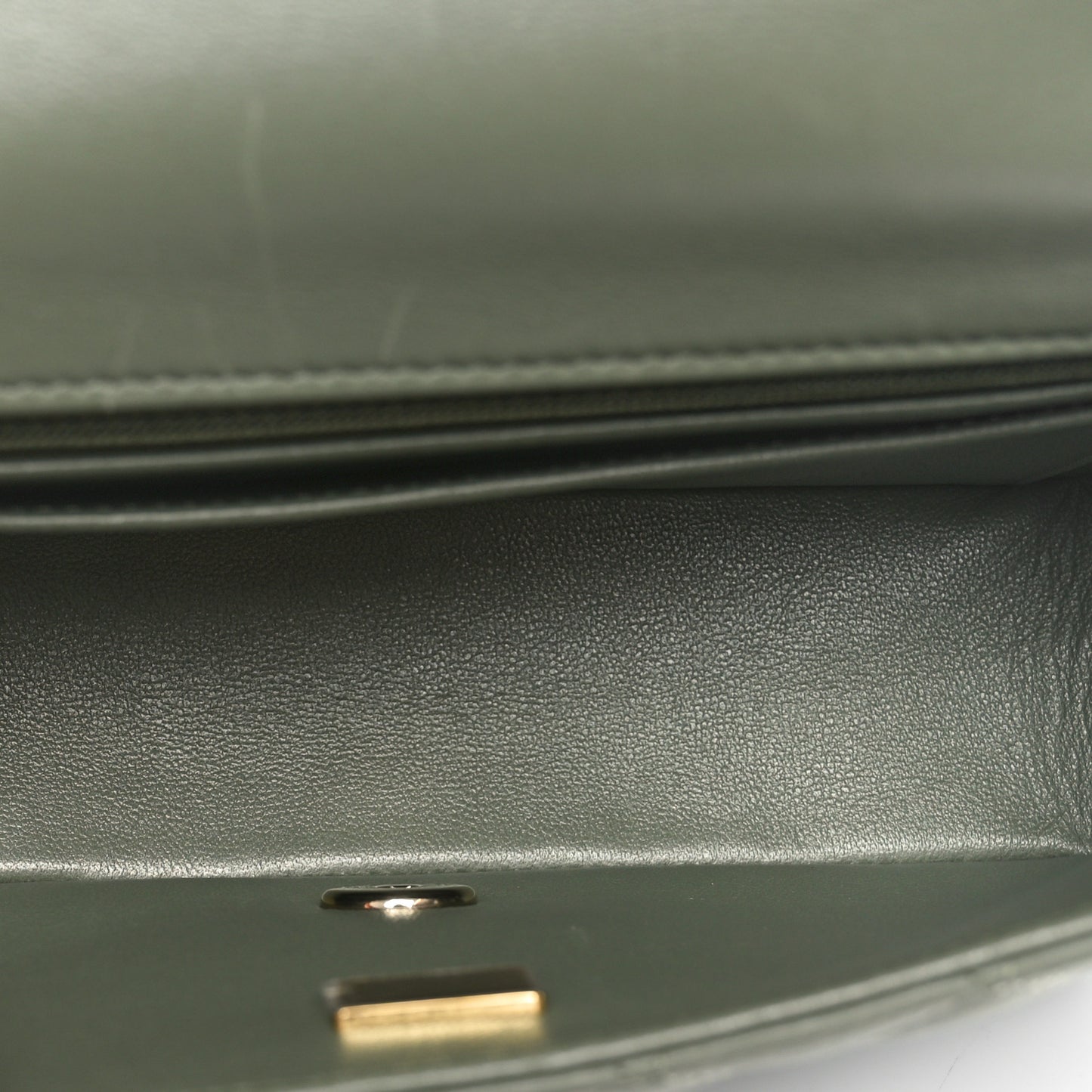 Lambskin Quilted Mini Rectangular Flap Green