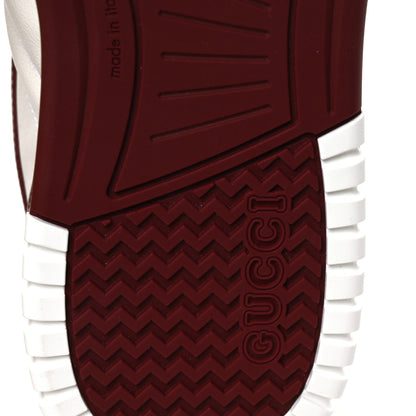 Gucci Calfskin Suede Mens Re-Web Sneakers 8 White Red 7 of 10