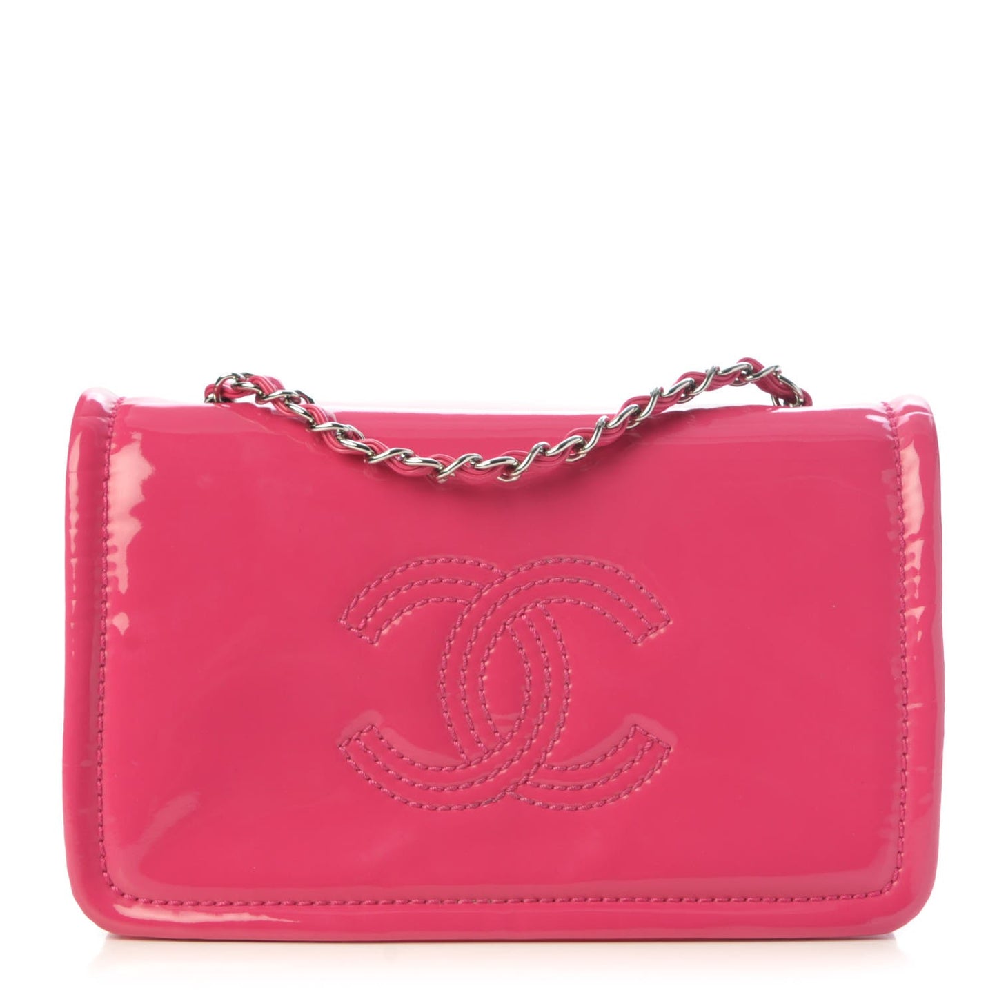 Vinyl Small Lipstick Flap Fuchsia